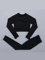5PCS Seamless Yoga Sets Crop Tee, Racer Back Vest, High Waist Short, Running Leg