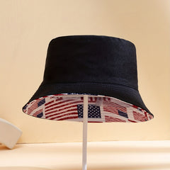 Reversible Packable Independence Patriotic Bucket Hat