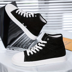 Women's Mid Top Canvas Shoes Casual Lace Up Outdoor Shoes