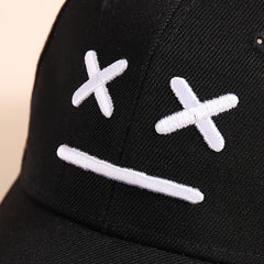 Boys Casual Baseball Cap UV Protection Embroidered Face Expression Cap
