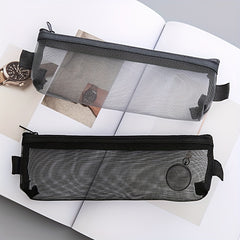 Transparent Mesh Student Pencil Bag Zipper Pencil Case