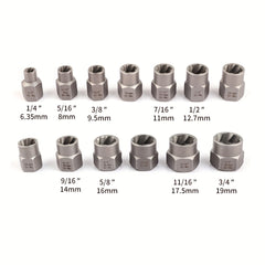 14-Piece Impact Bolt & Nut Remover Set - Cr-Mo Bolt Extractor Tool Set