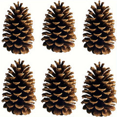 6pcs Christmas Pine Cones Natural Ornaments For Tree Party
