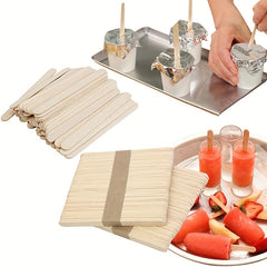 50pcs Natural Wood Craft Sticks 11 Long Popsicles DIY Crafts
