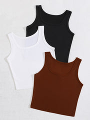 Sleeveless Bodycon Tank Top Set High Stretch Sexy Summer Women's Clothing