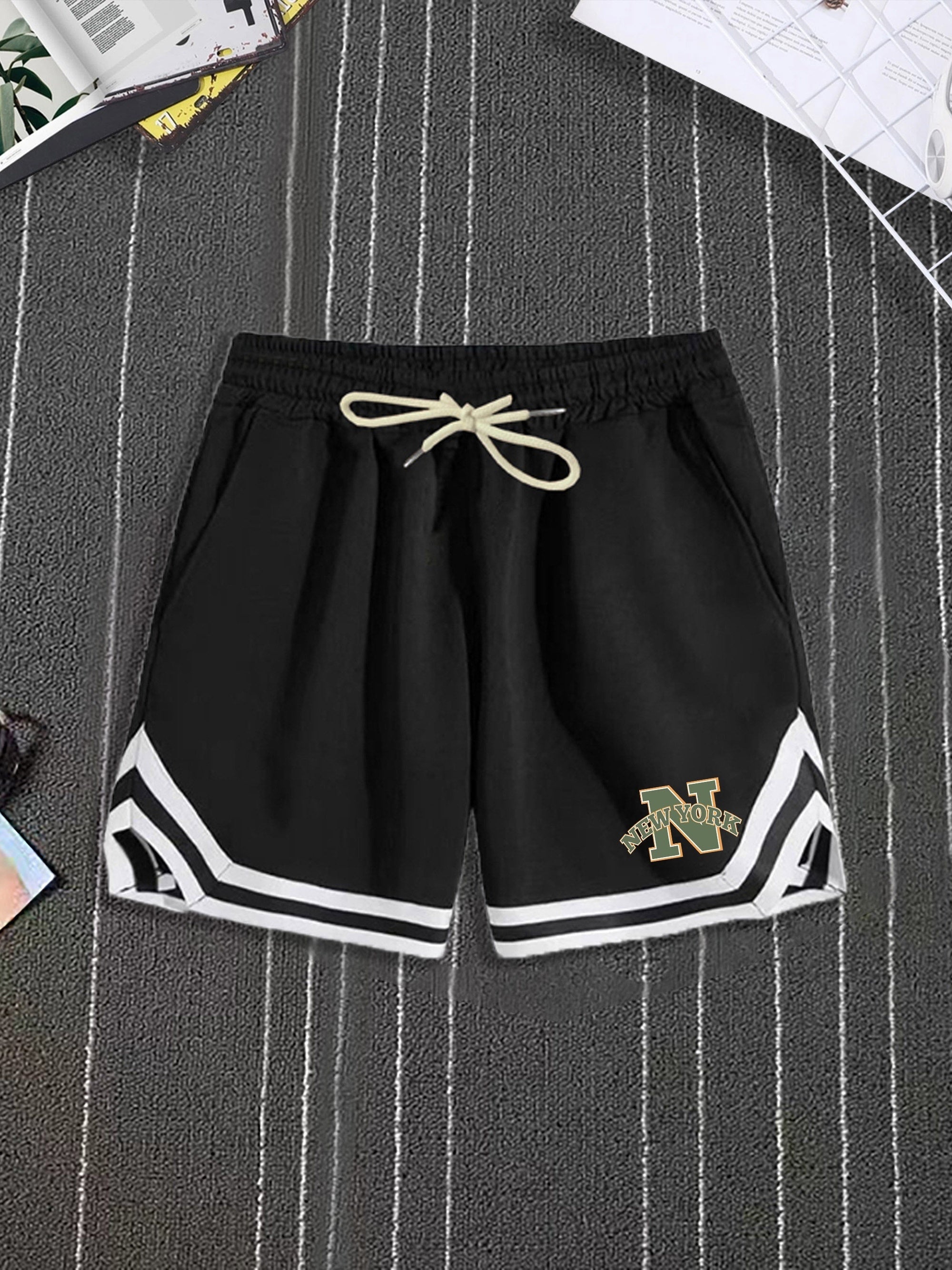 Comfy Active Shorts Men's Stretch Waist Drawstring Shorts