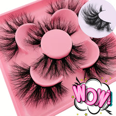3 Pairs Fluffy Cat Eye False Eyelashes Thick Cluster Faux Mink Lashes