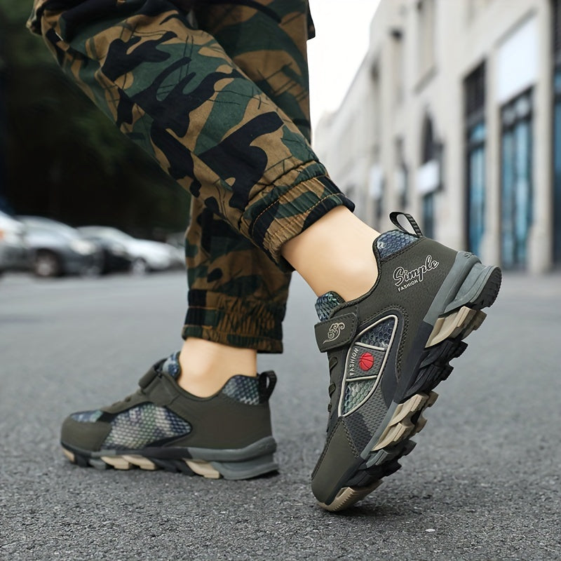 Boys Camo Mesh Sneakers Non-slip Sport Shoes All Seasons