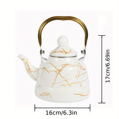 Enamel Hot Water Tea Kettle Geometric Printed Marble Ancient Bell Kettle