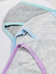 3pcs Girls Block Trim Shortie Brief Cotton Underwear