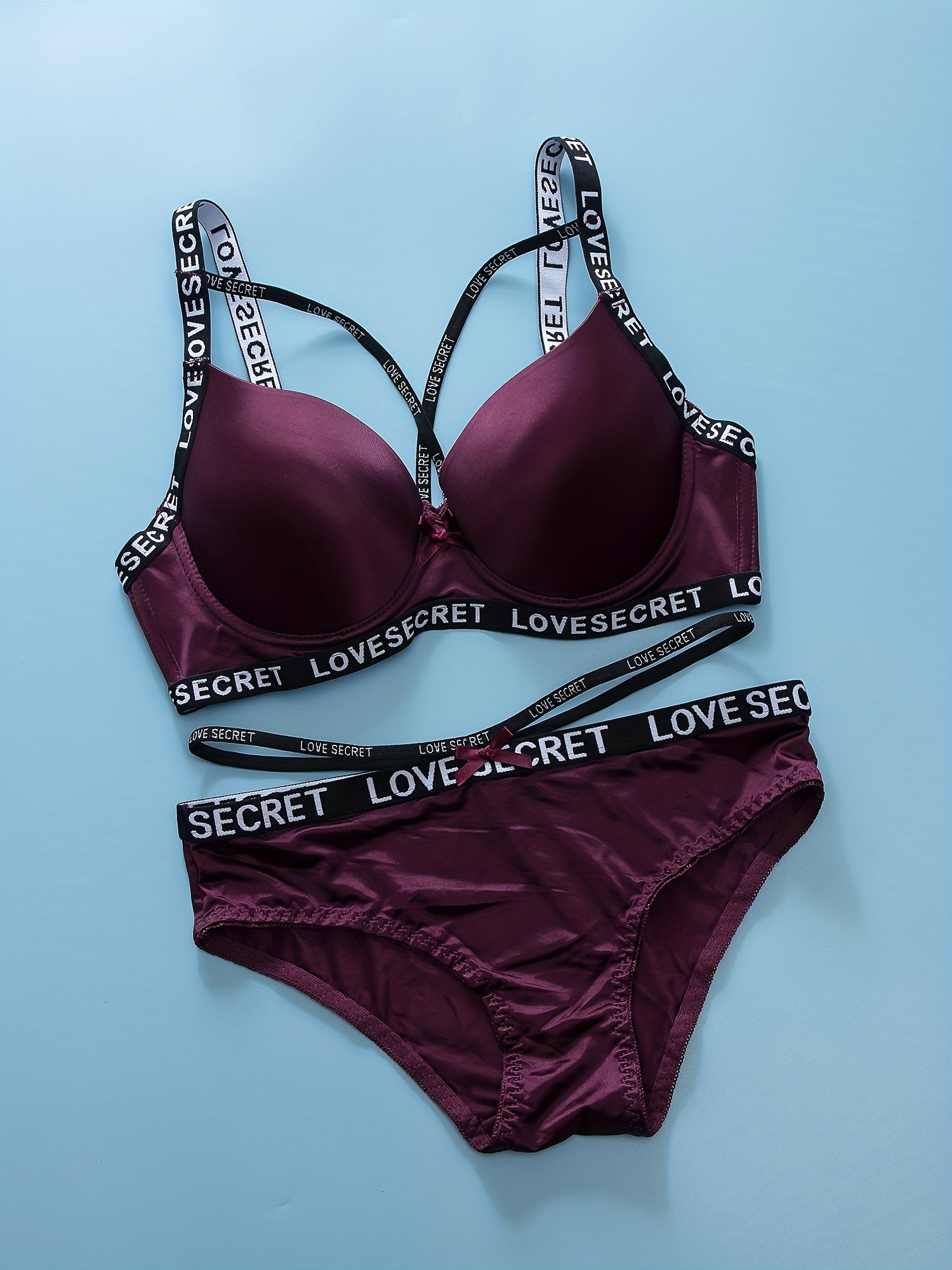 Letter Print Bra & Panties Lingerie Set