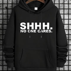 Funny Letter Print Hoodies For Men Graphic Sweatshirt With Kangaroo Pocket