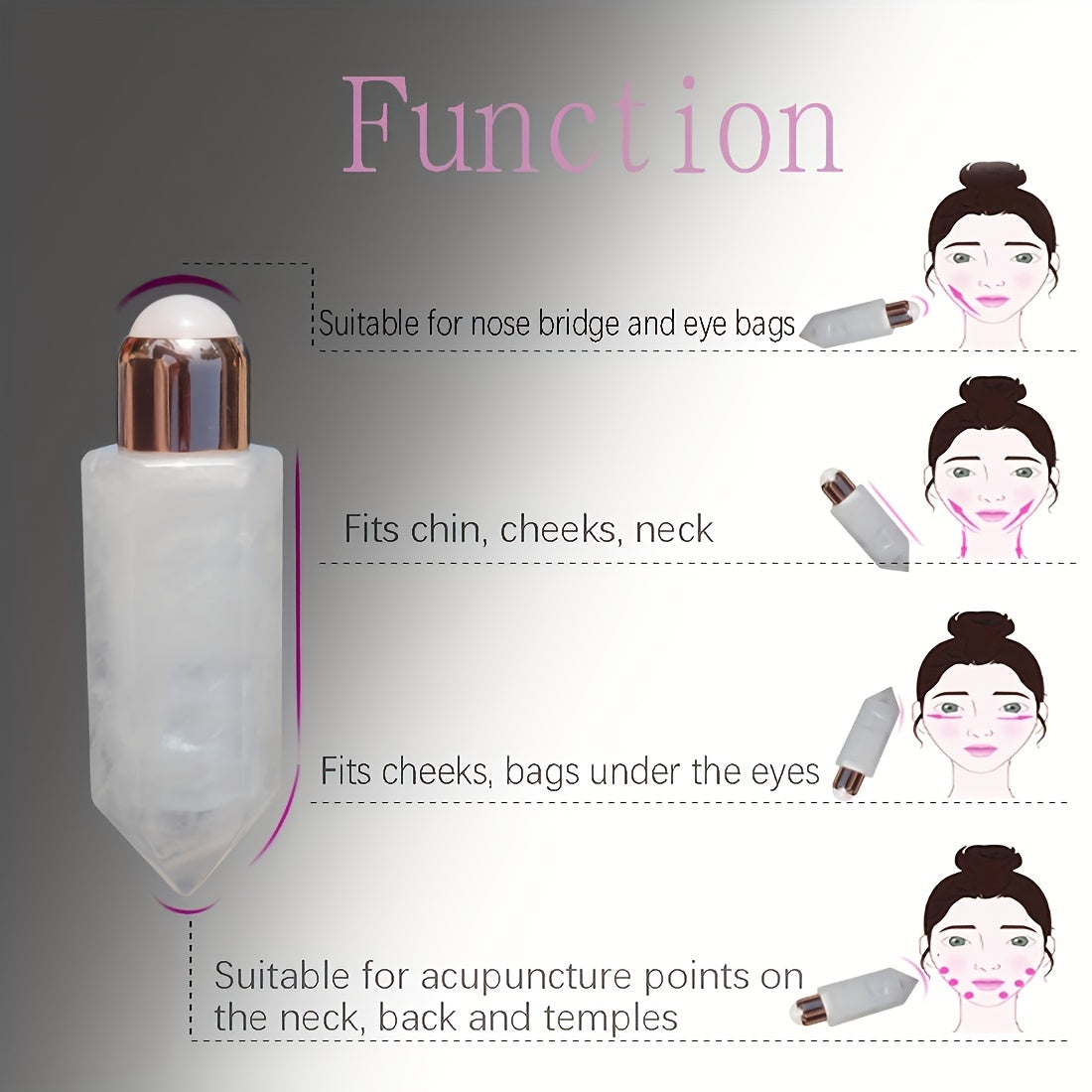 Crystal Face Massage Roller & Essential Oil Bottle Set