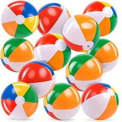 3pc Large 10" Inflatable Beach Balls Heavy Duty Pool Toys Classic Rainbow C