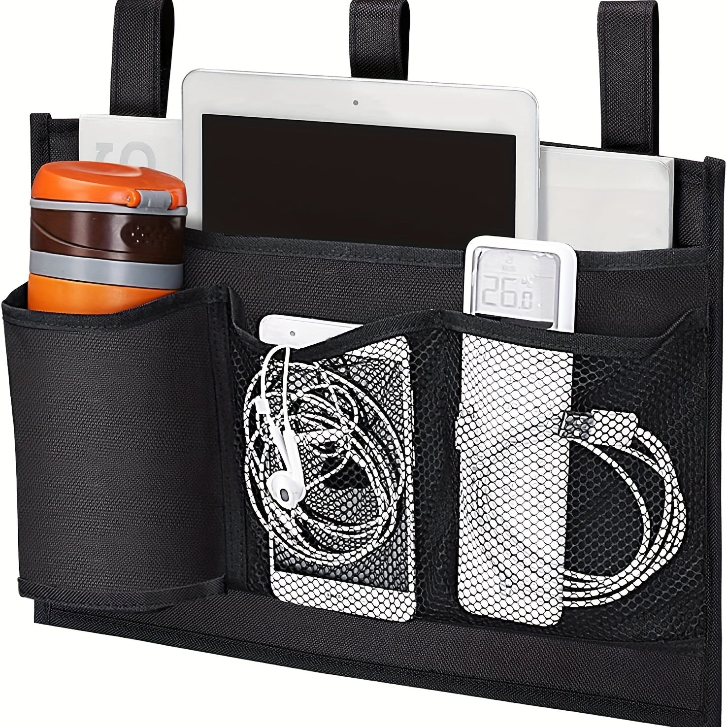 Bedside Caddy Hanging Storage Organizer for Beds - Remote Phone Holder