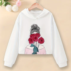 Girls' Flower & Girl Graphic Hoodie Sweatshirt