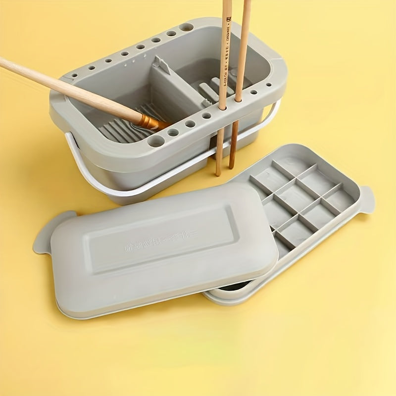 Multifunctional Paint Brush Holder with Palette - 7.62 cm - Art Supplies