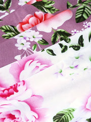 Women's Plus Floral Print High Waisted Soft Panties 4pcs Set