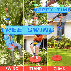 Outdoor Playground Set Accessories Climbing Rope Tree Swing With Disc Swing Seat