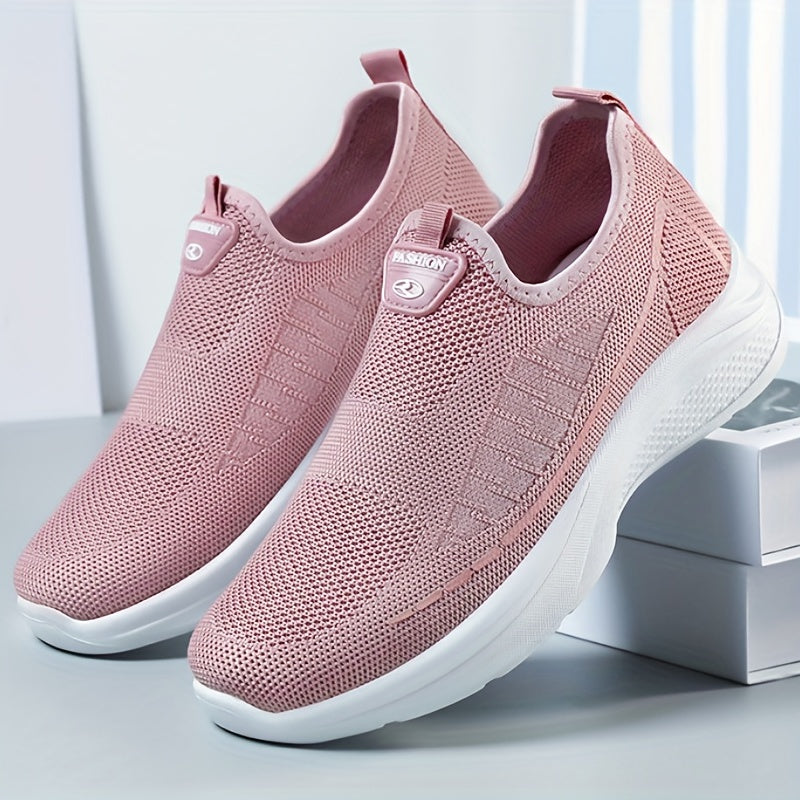 Women's Mesh Platform Slip On Sneakers Lightweight Low Top Shoes