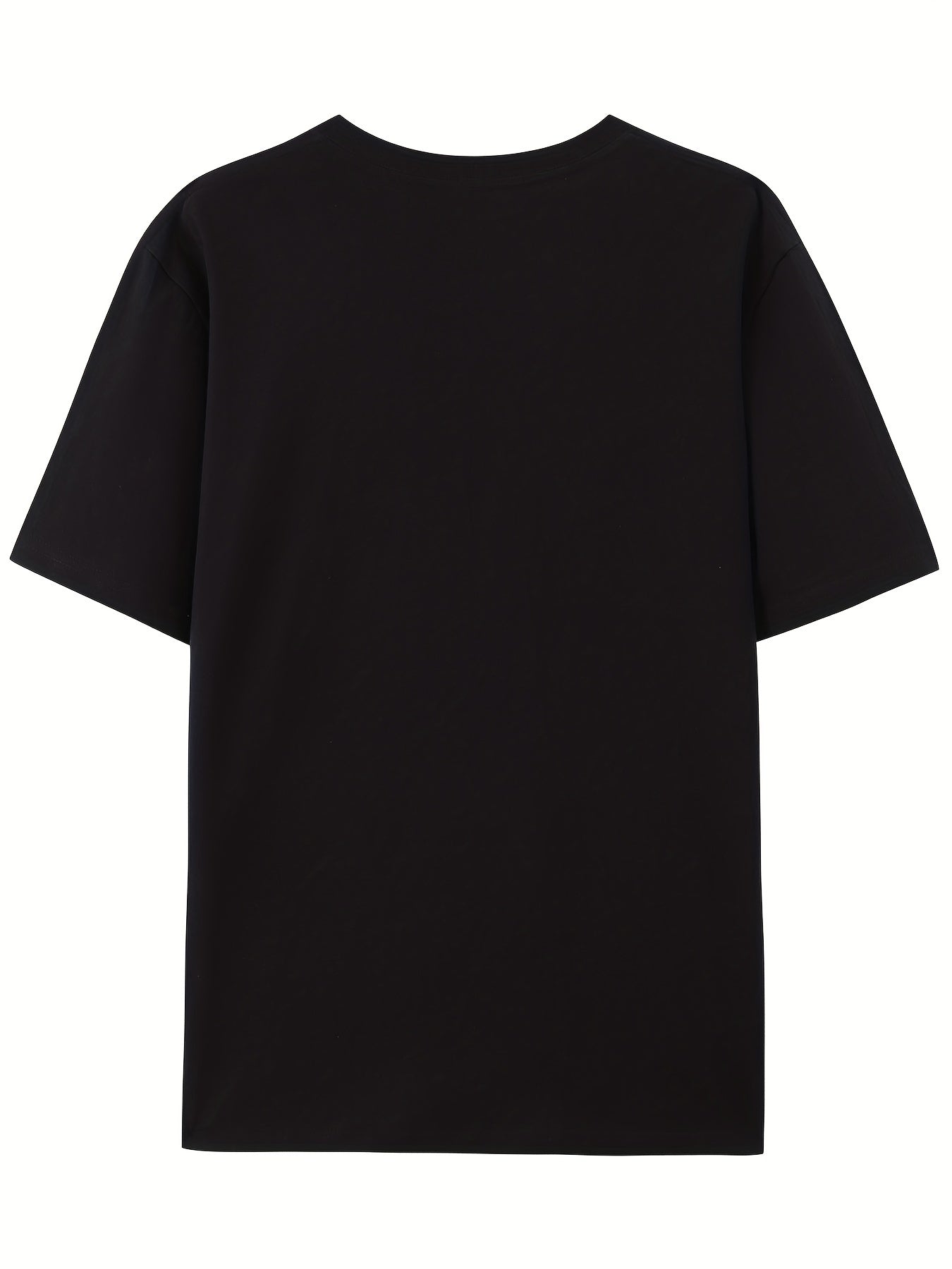 Letter Print Short Sleeved T-shirt Solid Loose Crew Neck