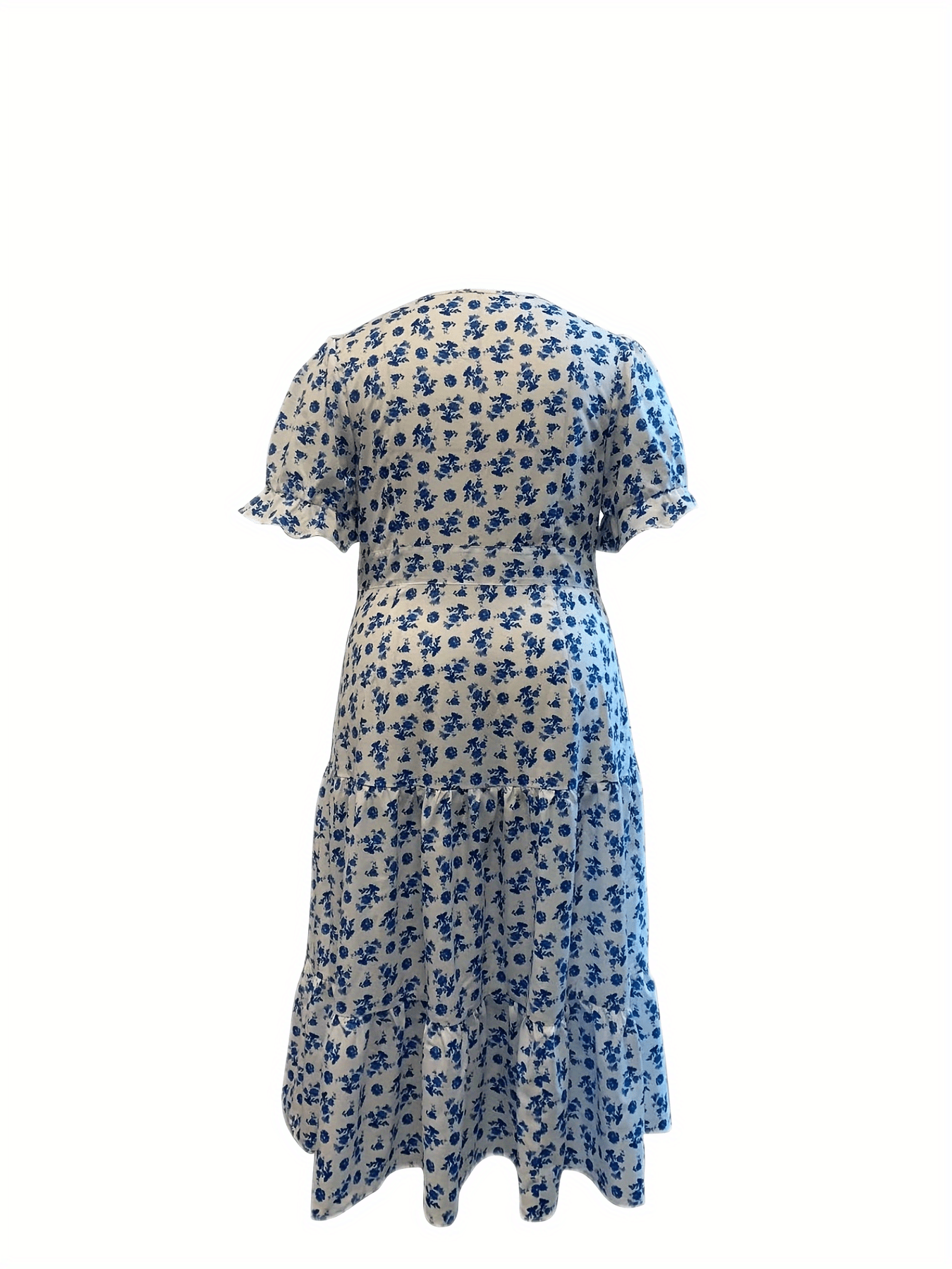 Floral Print Puff Sleeve Maxi Dress