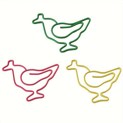 24pcs Chickens Metal Paper Clips Bookmarks Office School Stationery