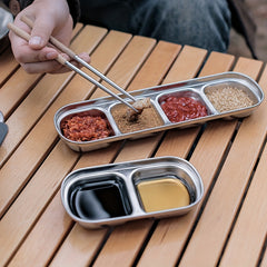 1pc Stainless Steel Seasoning Dish for Home Outdoor Camping