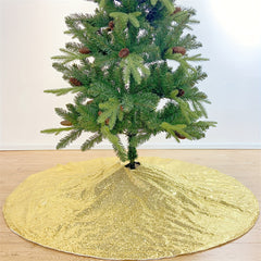 Golden Christmas Tree Skirt Home Party Decoration Supplies