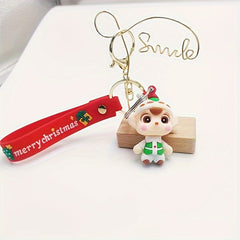 3D Doll Keychain Cartoon Keyring Pendant Christmas Gift