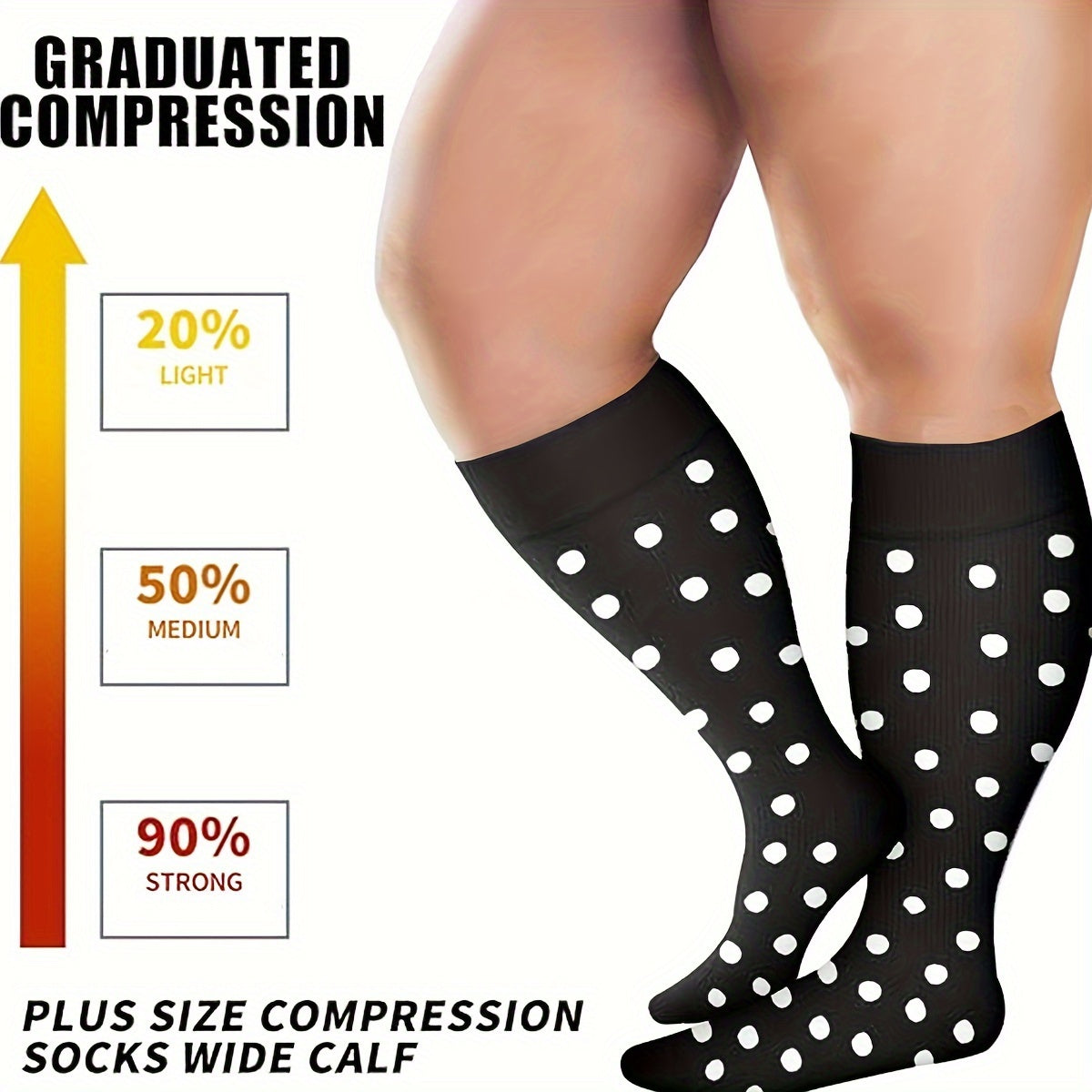Compression Socks 15-20 mmHg Circulation for Wide Calf