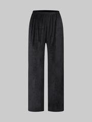 Velvet High Rise Wide Leg Trousers
