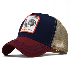 Men's Animal Embroidery Mesh Baseball Cap Street Dance Hip Hop Peaked Cap