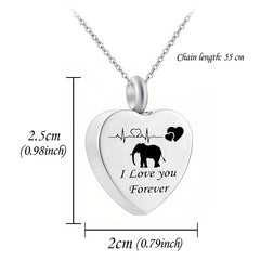 Stainless Steel Heart Shaped Pet Memorial Necklace