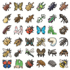 40pcs Waterproof Vinyl Insect Stickers For Water Bottle - Bug Stickers For Kids