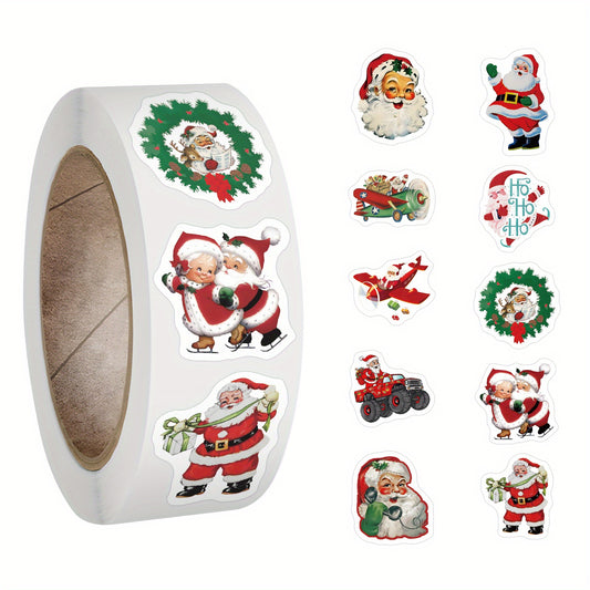 500pcs Vintage Christmas Stickers Retro Santa Stickers