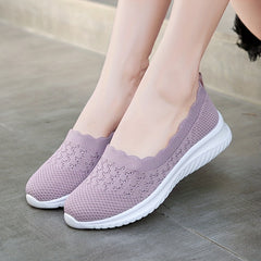 Women's Slip On Breathable Shoes Comfortable Plain Toe Solid Shoes