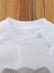 Baby Boys Dog Print Short Sleeve Romper