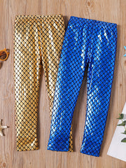 2 Mermaid Pattern Baby Girls' Leggings for Halloween Party