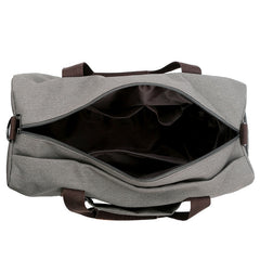Solid Canvas Travel Bag Telescoping Handle Duffel Bag