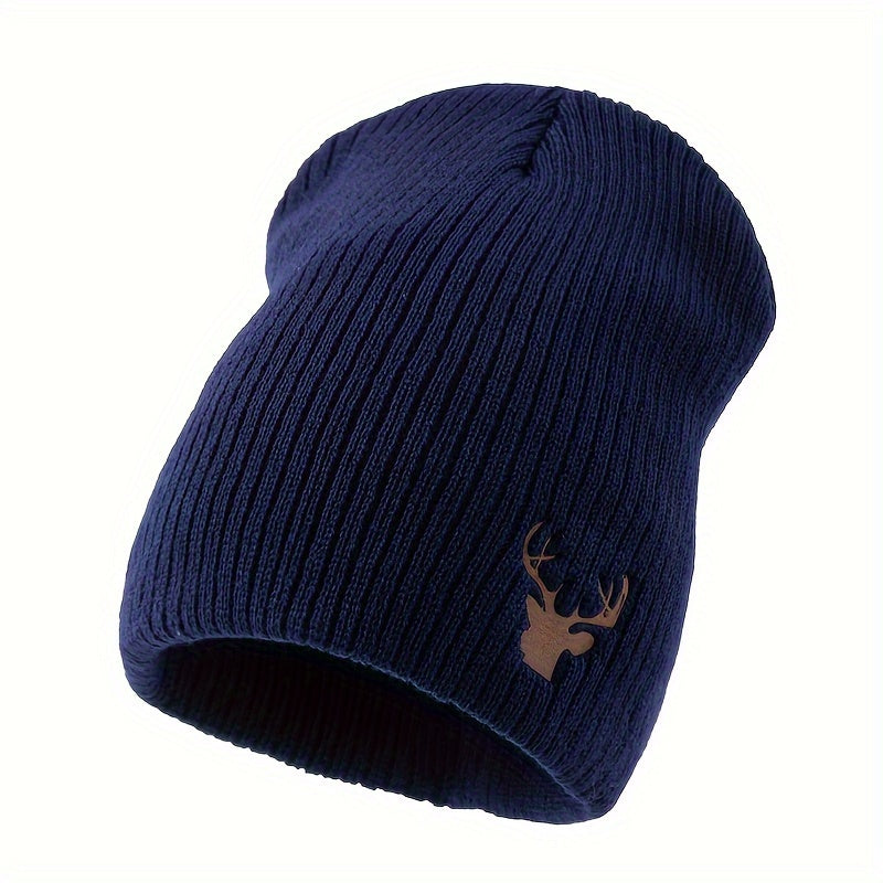 Deer Pattern Knitted Hat Warm Beanie Hat