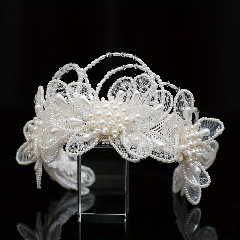 Bridal Forest Style Lace Crown Headpiece Hairband Wedding Veil Accessory