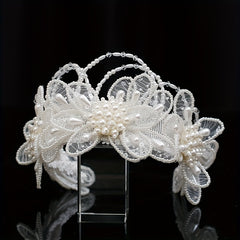 Bridal Forest Style Lace Crown Headpiece Hairband Wedding Veil Accessory