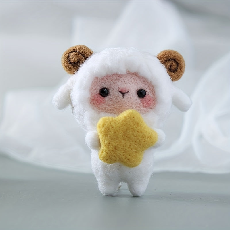 DIY Sheep Wool Felt Doll Kit - Needle Felting for Beginners