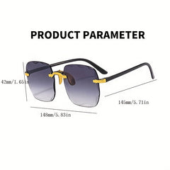 Large Rimless Sunglasses Gradient UV400 Sun Shades Glasses