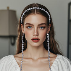 Beaded Tassel Hairband Crystal Headpiece for Weddings