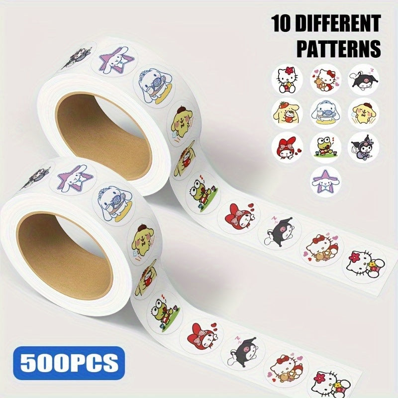 500pcs Sanlihong Round Cartoon Stickers for Luggage Guitars Water Bottles