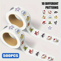 500pcs Sanlihong Round Cartoon Stickers for Luggage Guitars Water Bottles