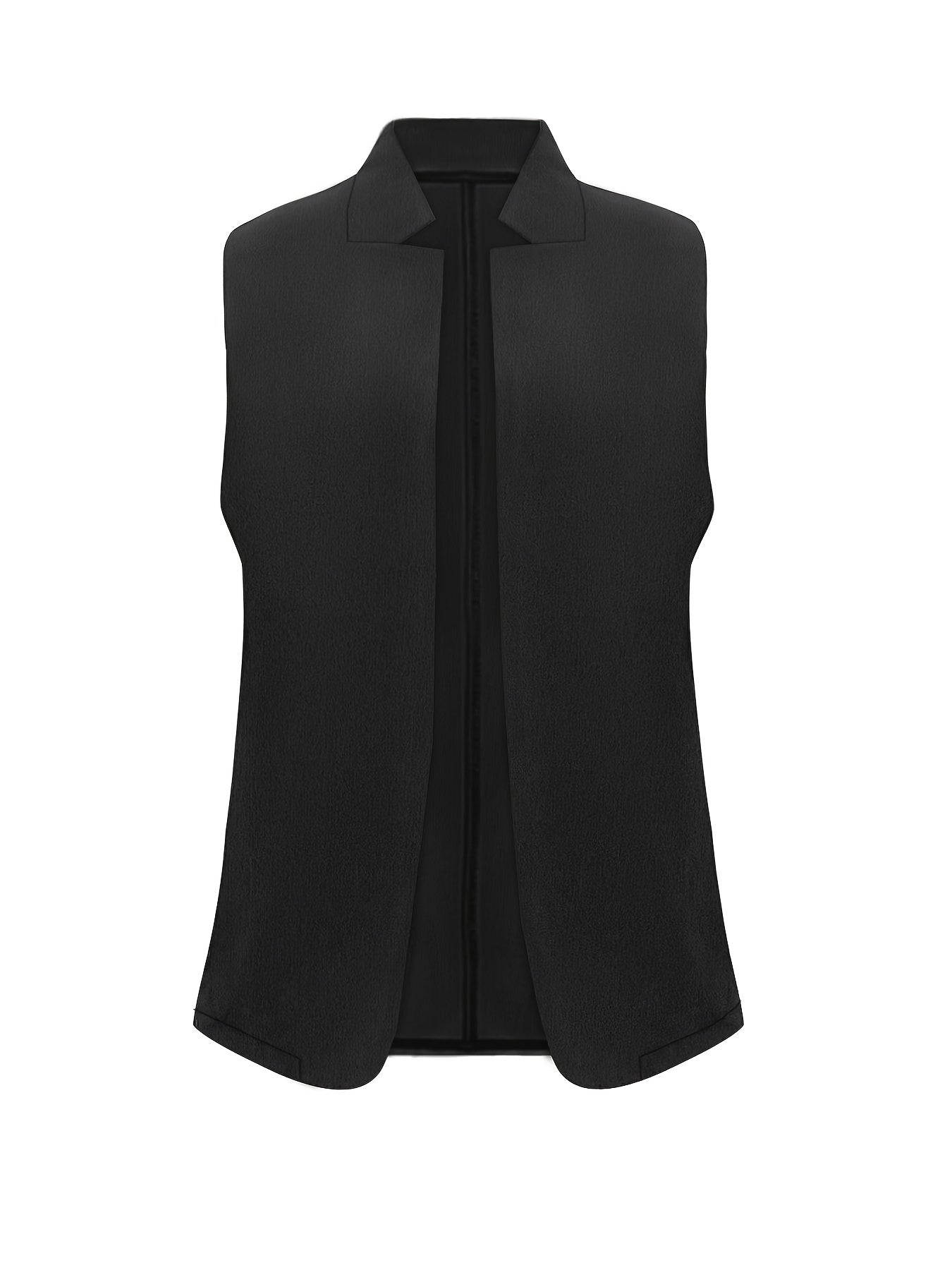 Casual Vest Coat Women's Plus Solid Split Lapel Collar Open Front