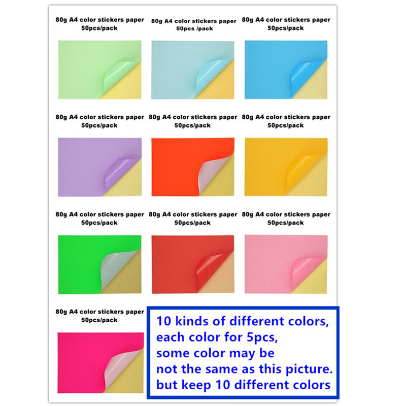 50 Sheets A4 Self Adhesive Matte Sticker Paper for Laser Inkjet Printers